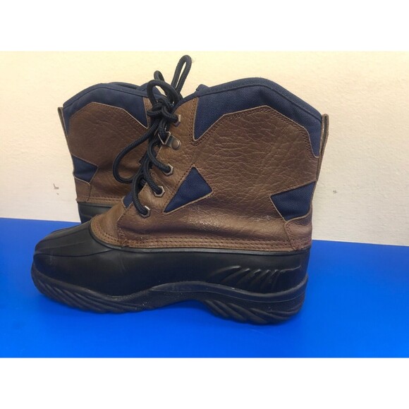 Lacrosse Men Brown/Navy Leather Duck Boots Size US 7 - Picture 4 of 12